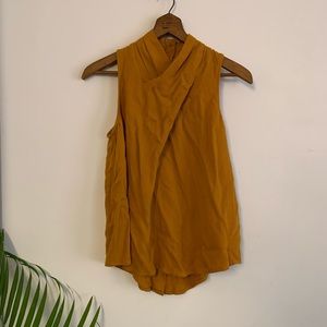 Maeve Anthropologie sleeveless mustard mock neck